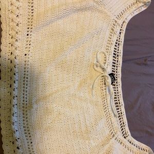 White Knitted Crop top